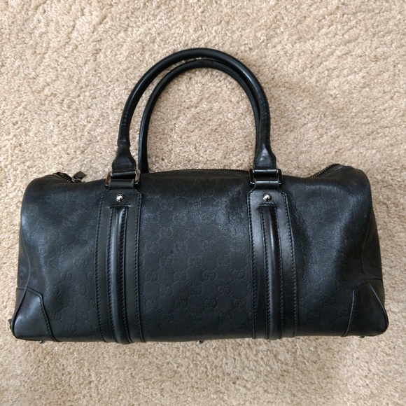Authentic Black Gucci Guccissima Boston Handbag - Picture 2 of 8